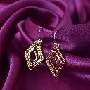 Diamound Shape Gold Plated Modern Design Earrings